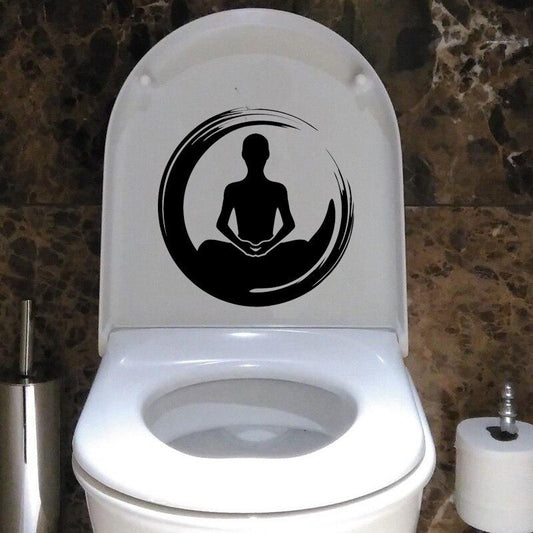 Meditation Yoga Pose Home Decoration Accessories Vinyl Wall Decal Toilet Sticker 6WS0079