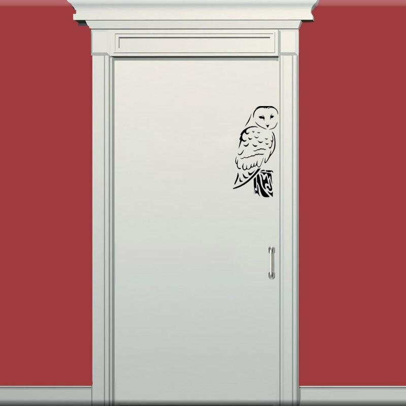 12.5*25CM Barn Owl On Branch Gloss Door Sticker Removable Home Decoration Wall Sticker Home