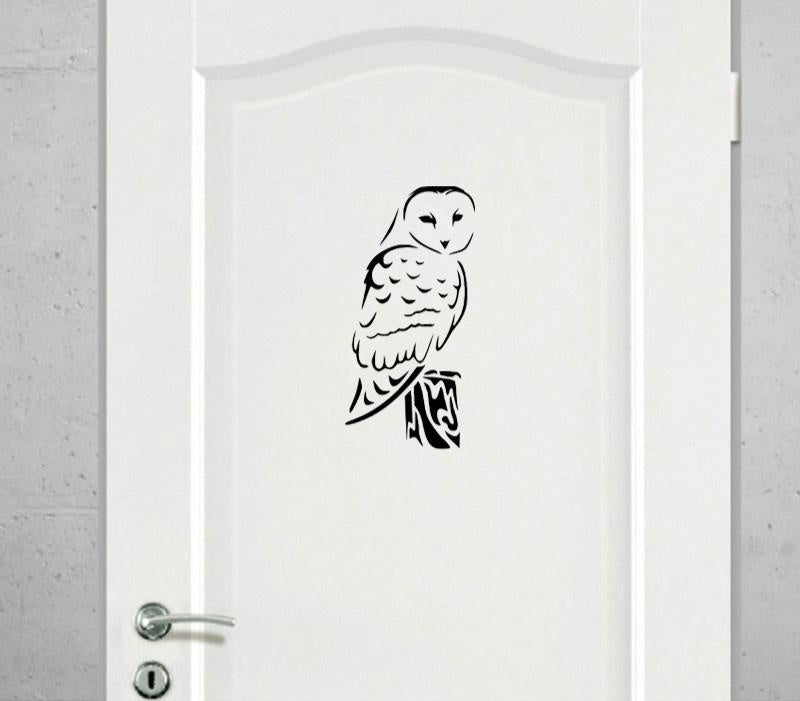 12.5*25CM Barn Owl On Branch Gloss Door Sticker Removable Home Decoration Wall Sticker Home