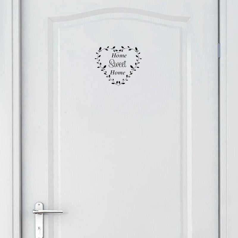 18*15.1CM Creative Home Sweet Home Decor Wall Sticker Art Door Decal Accessories Black A40313