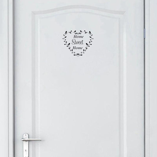 18*15.1CM Creative Home Sweet Home Decor Wall Sticker Art Door Decal Accessories Black A40313