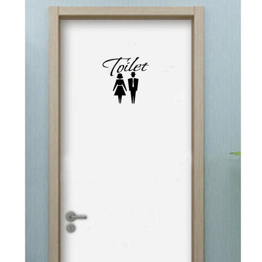 25*25CM Funny Man And Woman TOILET Door Decoration Decal For Wall Sticker Black A40438