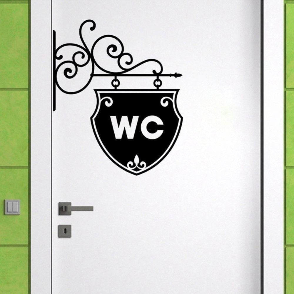 Art WC Toilet Sticker Home Decoration Decal Removable  Home Decoration Wall Sticker