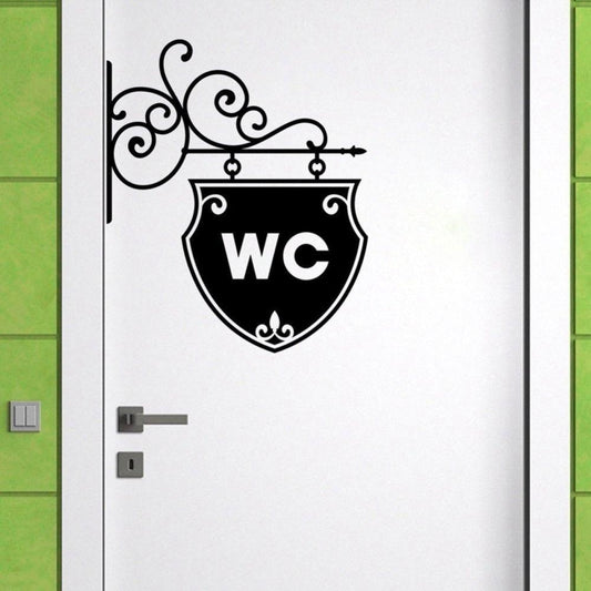 Art WC Toilet Sticker Home Decoration Decal Removable  Home Decoration Wall Sticker
