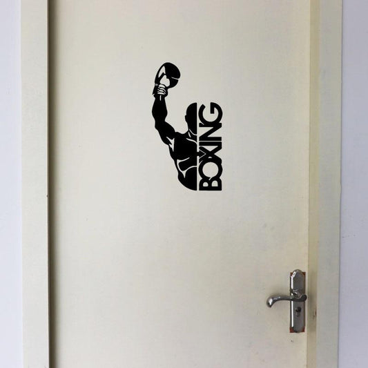 13.8*25CM BOXING Fitness Decor Wall Stickers Mural Gym Room Door Decal D1-0312