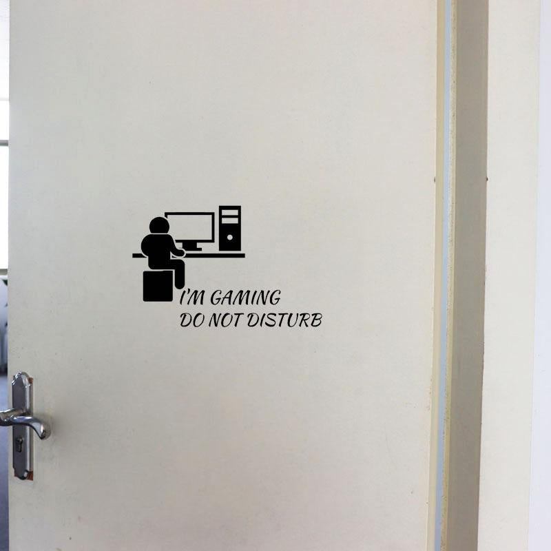 25*16CM I'M GAMING DO NOT DISTURB Gamer Bedroom Wall Decor Sticker Door Decal D1-0085