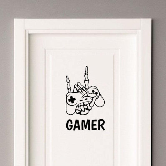 15.2*25CM Skeletal Hand GAMER Joystick Teen Room Decor Stickers Bedroom Door Decals D1-0077