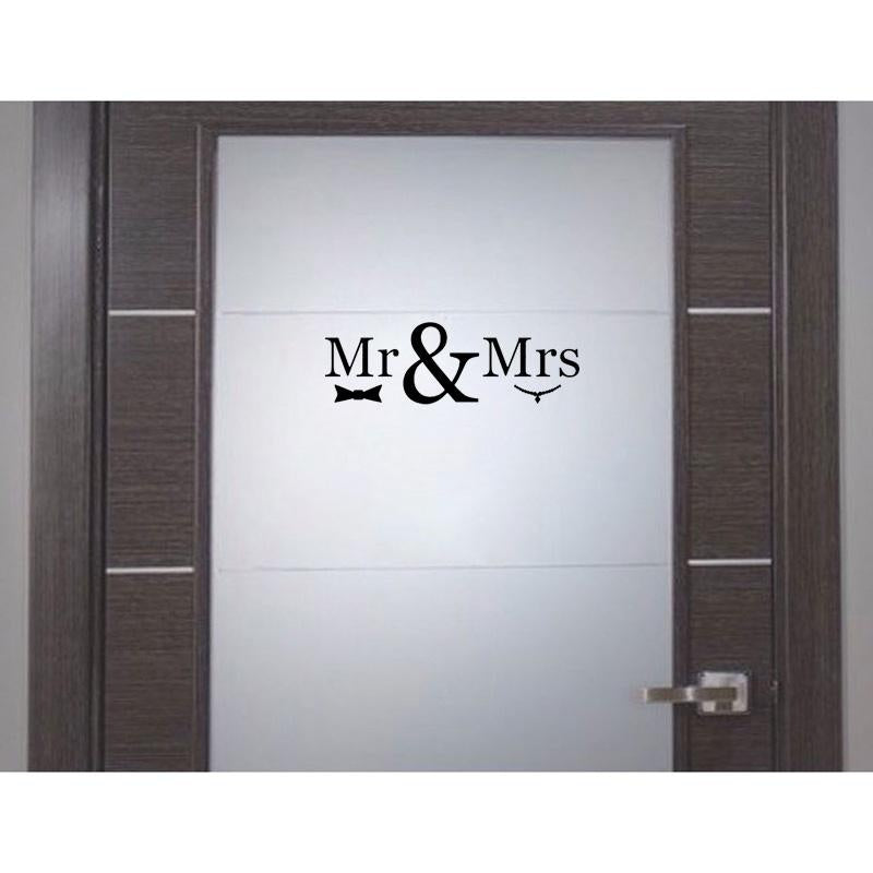 25*8CM Funny MR MRS Room Door Decal Graphical Fashion Wall Sticker Black