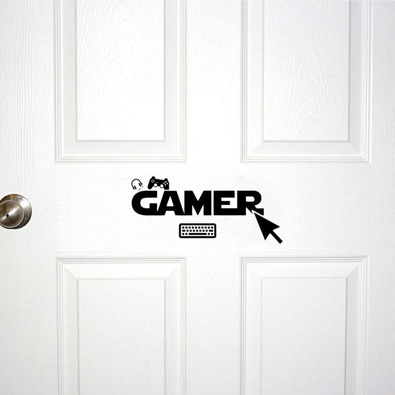25*11.2CM GAMER Gamepad PC Mouse Wall Sticker Room Door Decals Home Decor D1-0118