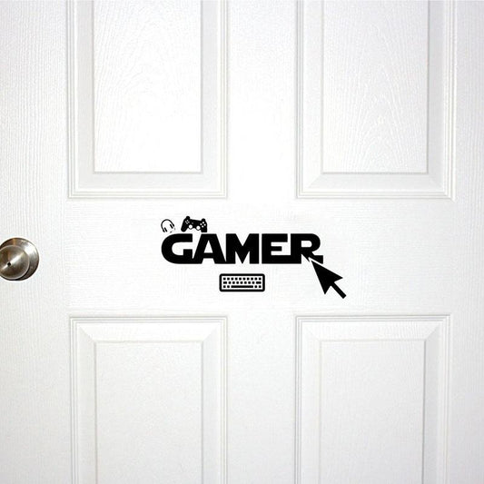 25*11.2CM GAMER Gamepad PC Mouse Wall Sticker Room Door Decals Home Decor D1-0118