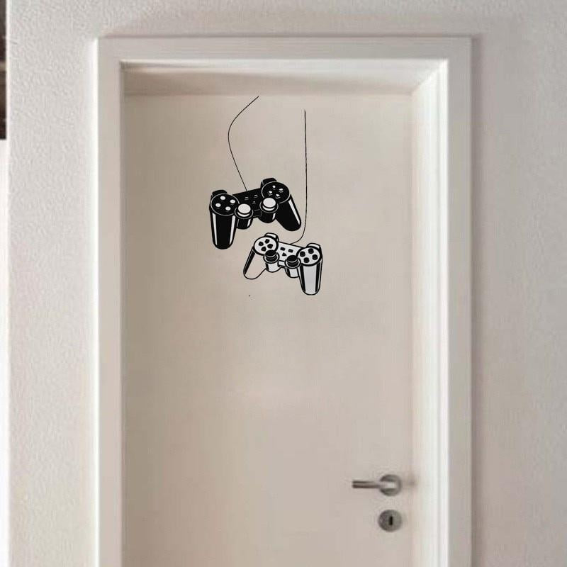 14.4*25CM Joystick Gamer Bedroom Decorative Wall Sticker Room Door Decorative Decals D1-0043