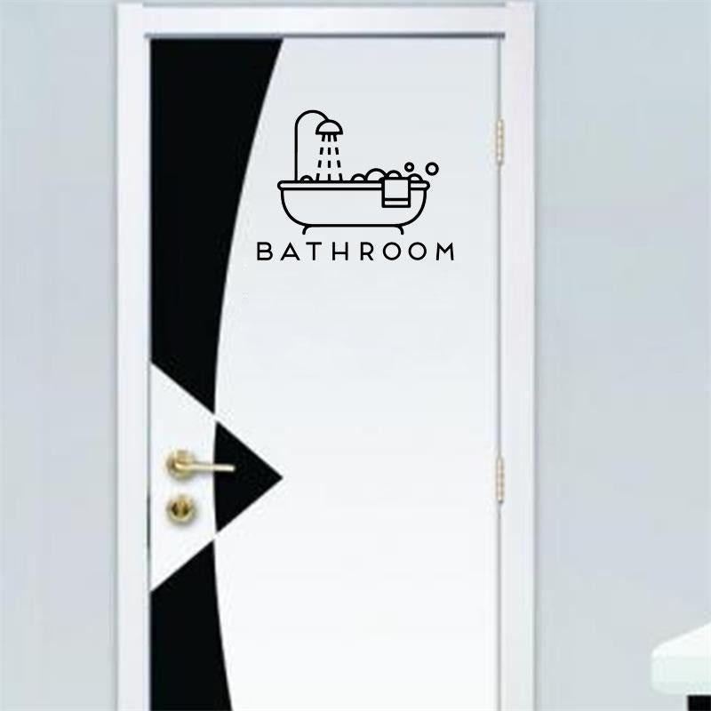 25*19CM Funny BATHROOM Toilet Door Decoration Decal Graphical And Wall Stickers A40500