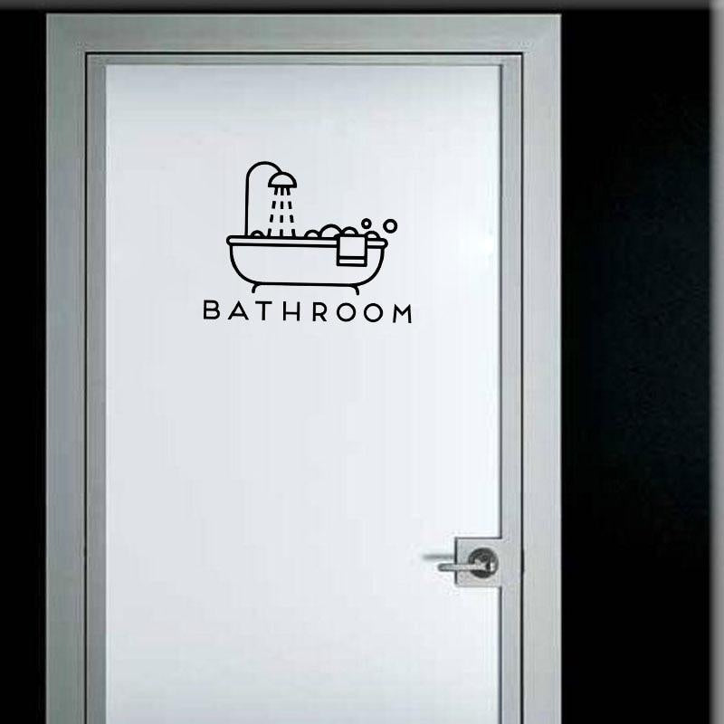 25*19CM Funny BATHROOM Toilet Door Decoration Decal Graphical And Wall Stickers A40500
