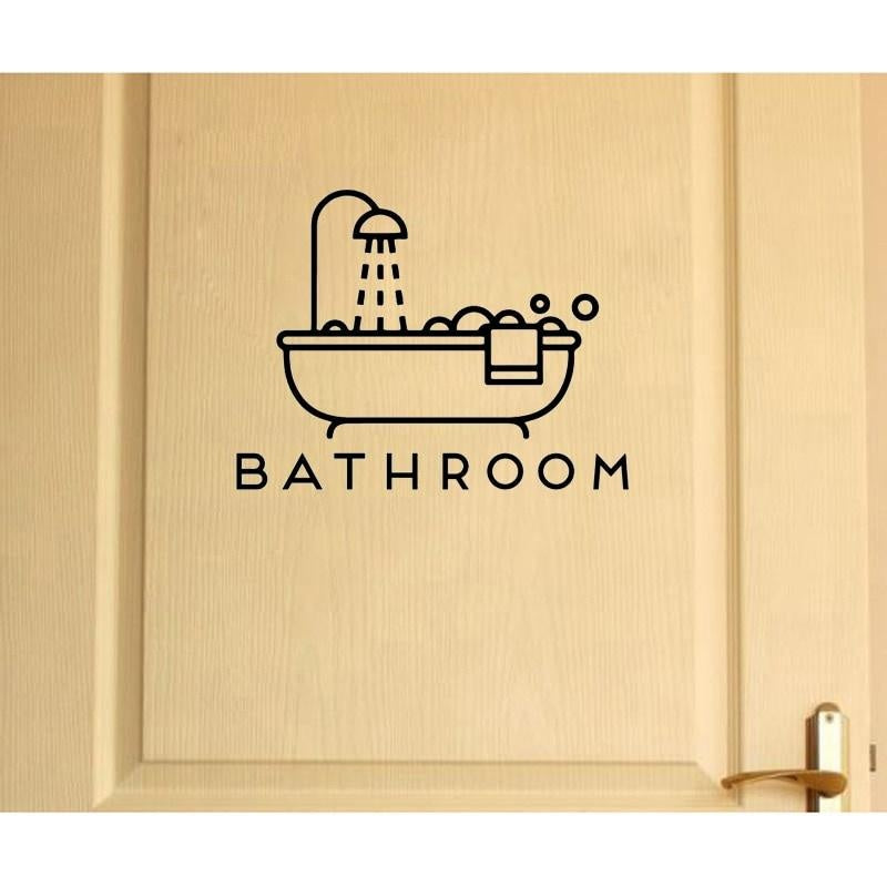 25*19CM Funny BATHROOM Toilet Door Decoration Decal Graphical And Wall Stickers A40500