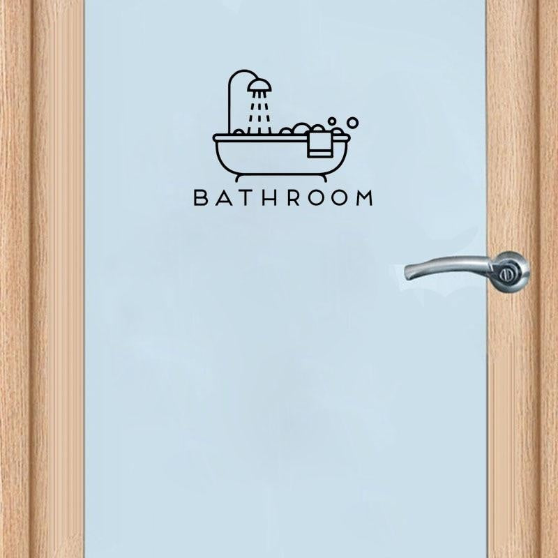 25*19CM Funny BATHROOM Toilet Door Decoration Decal Graphical And Wall Stickers A40500