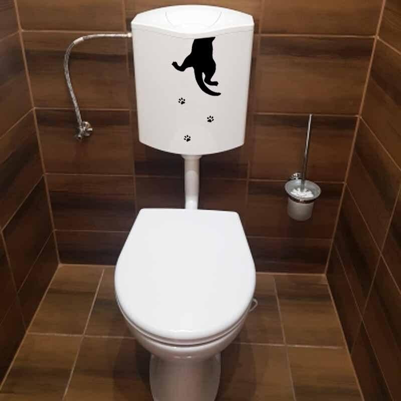11.5X24.8CM Funny Quote Cat Bedroom Kitchen Home Art Wall Stickers Toilet Seat Decal T5-0035