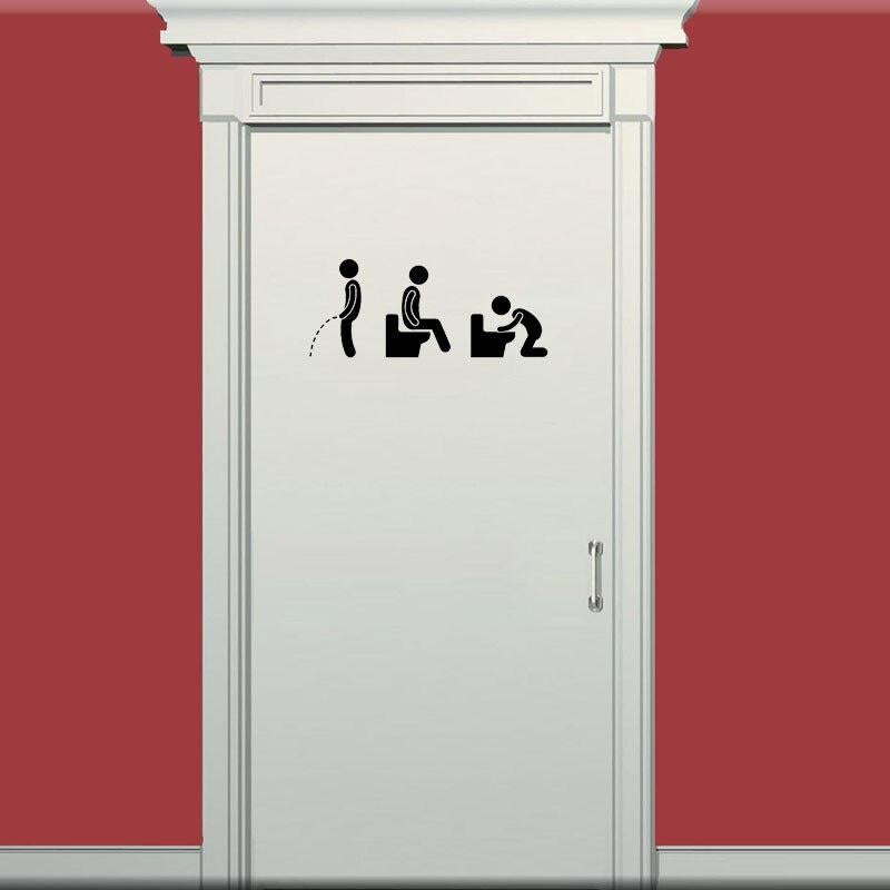 25*10.3CM Personality Toilet Icon Picto Vinyl Door Sticker  Stylish Home Decoration Accessories Wall Sticker A2249