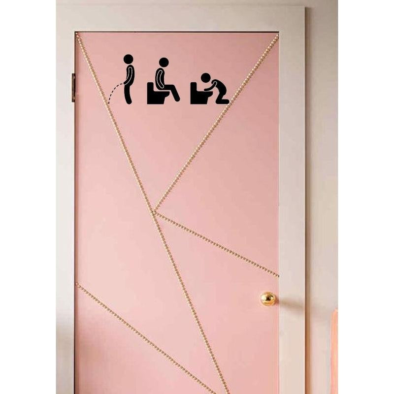 25*10.3CM Personality Toilet Icon Picto Vinyl Door Sticker  Stylish Home Decoration Accessories Wall Sticker A2249