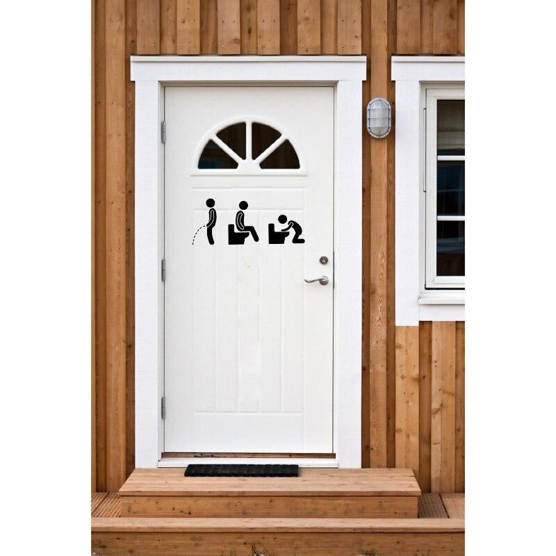 25*10.3CM Personality Toilet Icon Picto Vinyl Door Sticker  Stylish Home Decoration Accessories Wall Sticker A2249
