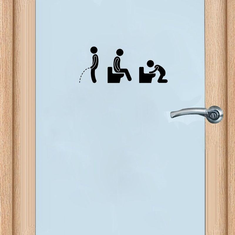 25*10.3CM Personality Toilet Icon Picto Vinyl Door Sticker  Stylish Home Decoration Accessories Wall Sticker A2249