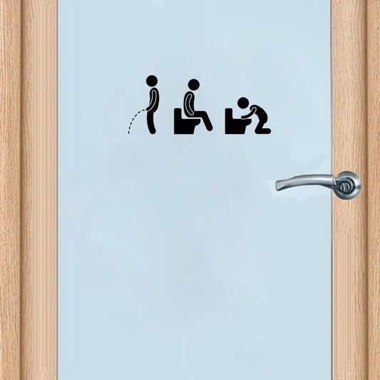 25*10.3CM Personality Toilet Icon Picto Vinyl Door Sticker  Stylish Home Decoration Accessories Wall Sticker A2249
