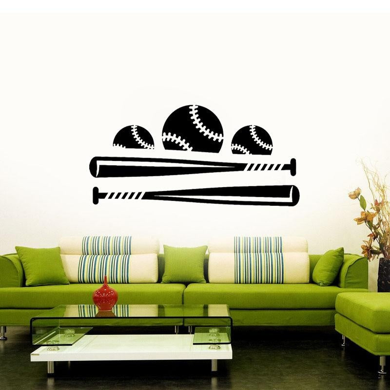 New Hot 48CM*23.2CM Interesting Baseball Wall Sticker PVC Sitting Kitchen And Gym Creative Personalized W2-722