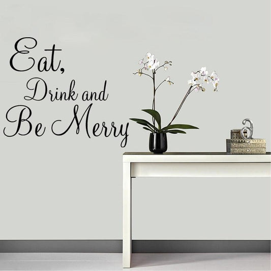 High-quality 58CM*50.8CM Eat Drink And Be Merry Stickers Quote Decal Kitchen PVC Wakll Decor W1-258