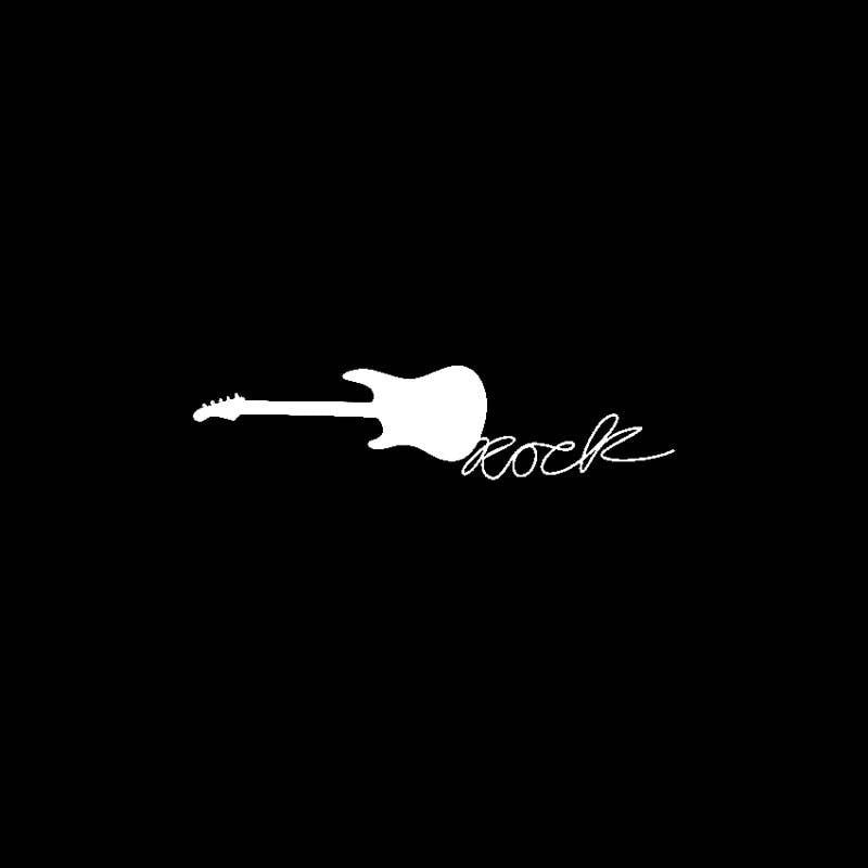 12.7CM*3CM Rock Guitar Vinyl Car Sticker Decals Black/Silver Motorcycle C13-000510