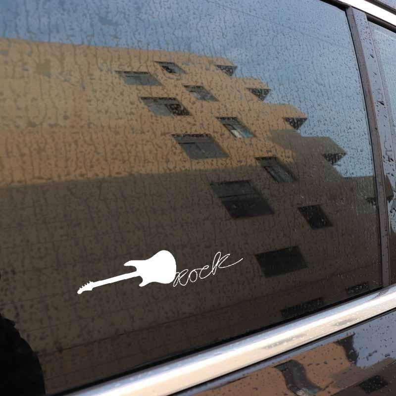 12.7CM*3CM Rock Guitar Vinyl Car Sticker Decals Black/Silver Motorcycle C13-000510