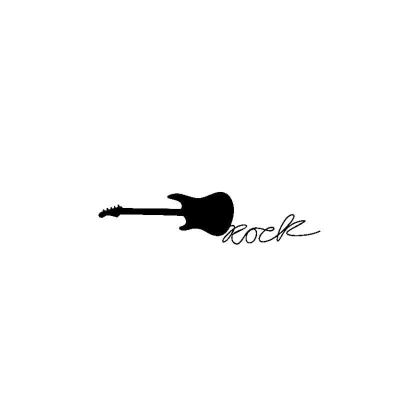12.7CM*3CM Rock Guitar Vinyl Car Sticker Decals Black/Silver Motorcycle C13-000510
