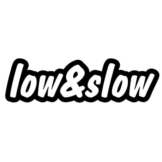 18*5.3CM LOW & SLOW  Funny Car Decal Racing Style JDM Personalized Cool Vinyl Car Stickers Black/Silver C9-0110
