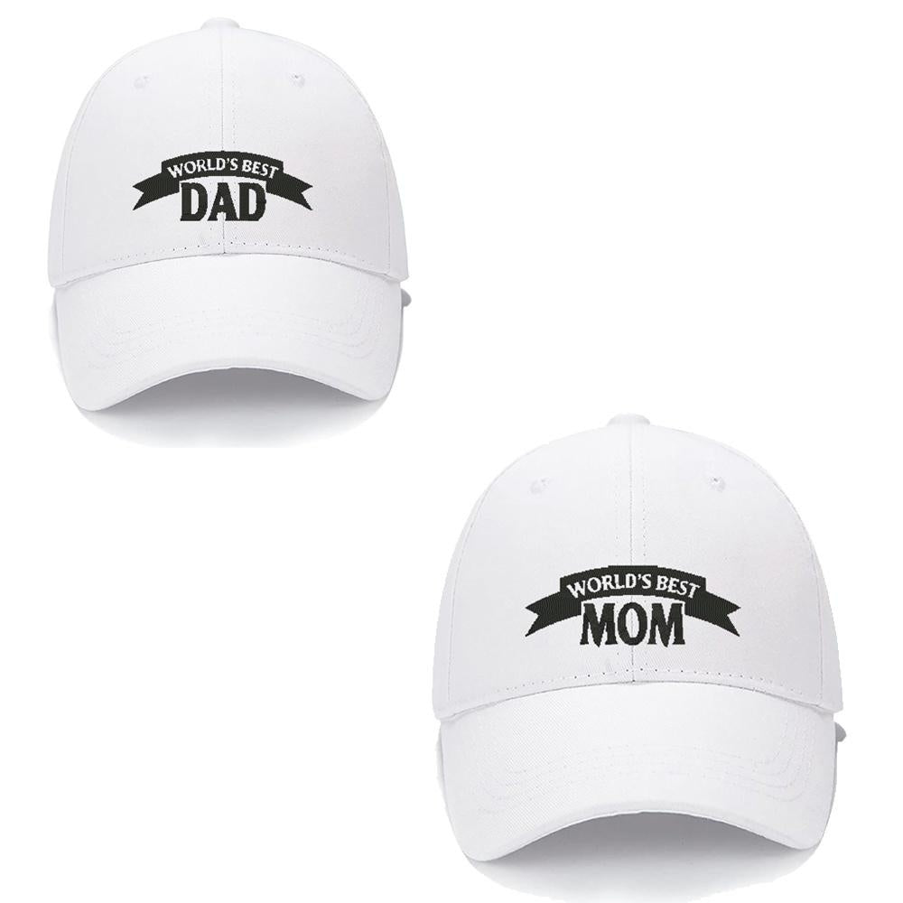 WORLD S BEST MOM AND DAD Men Women Unisex Baseball Cap Classic Low Profile Adjustable Strapback Baseball Cap Dad-Hat