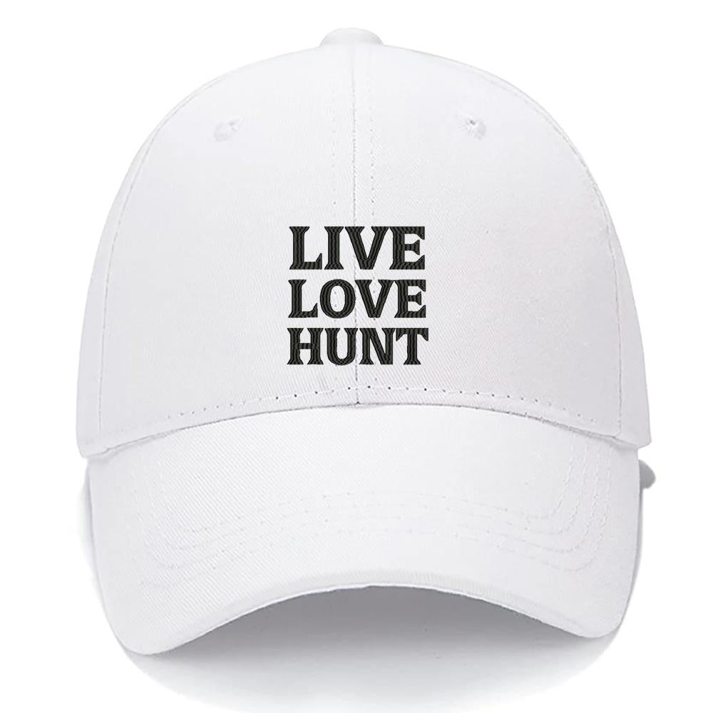 Live Love Hunt Men Women Unisex Baseball Cap Classic Low Profile Adjustable Strapback Baseball Cap Dad-Hat