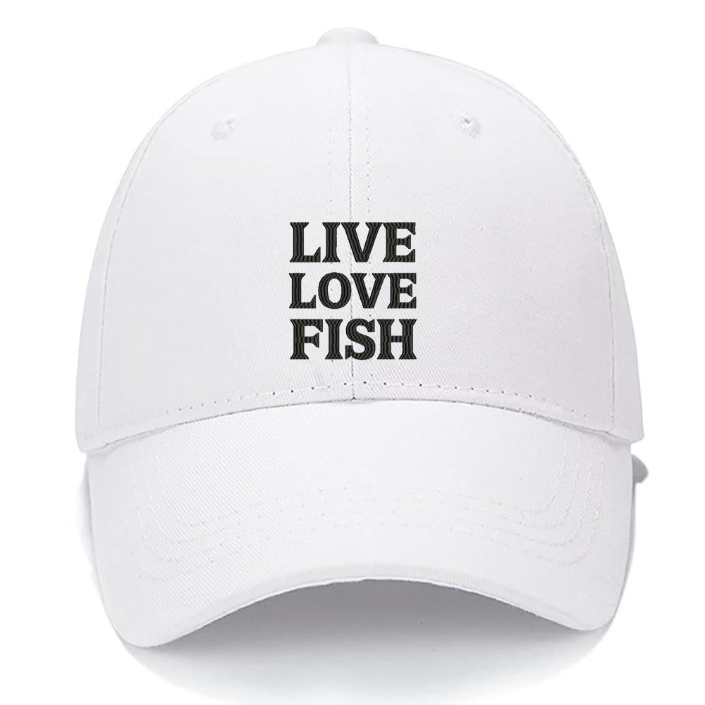 Live Love Fish Men Women Unisex Baseball Cap Classic Low Profile Adjustable Strapback Baseball Cap Dad-Hat