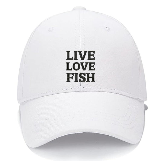 Live Love Fish Men Women Unisex Baseball Cap Classic Low Profile Adjustable Strapback Baseball Cap Dad-Hat