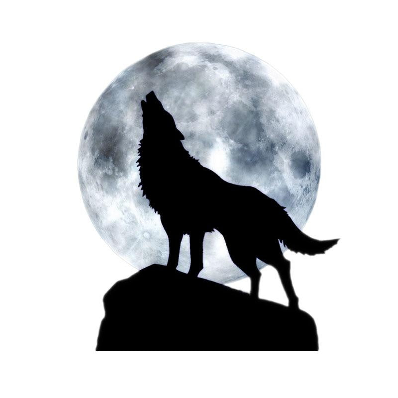 12.8CM*15CM Full Moon Howl Wolf  Motorcycle Car Sticker 11-00492