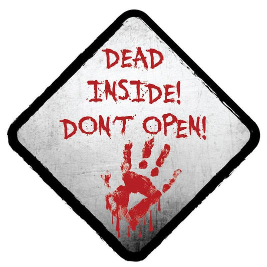 14CM*14CM Bloody DEAD INSIDE DONT OPEN ZOMBIE  Car Sticker C1-7549