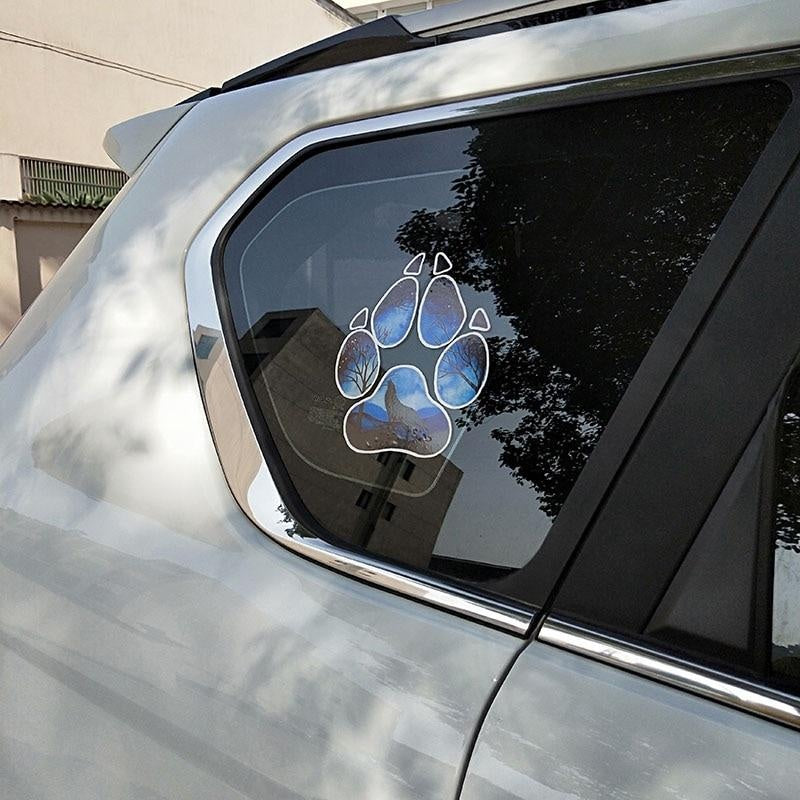 13CM*15.9CM Creative Wolf Footprint Puzzle Decal  Motorcycle Car Sticker 11-00533
