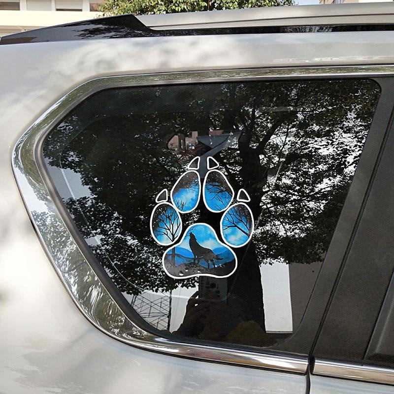 13CM*15.9CM Creative Wolf Footprint Puzzle Decal  Motorcycle Car Sticker 11-00533