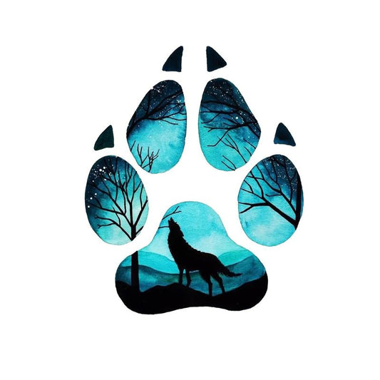 13CM*15.9CM Creative Wolf Footprint Puzzle Decal  Motorcycle Car Sticker 11-00533