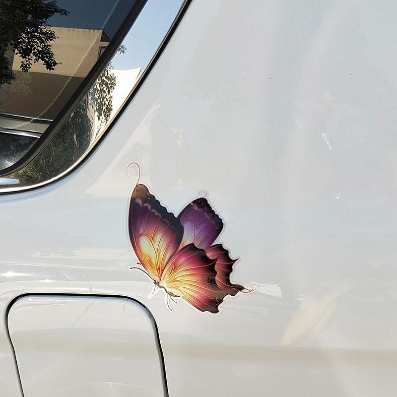 12.3CM*14.5CM Beautiful Color Butterfly Decal  Motorcycle Car Sticker 11-00650