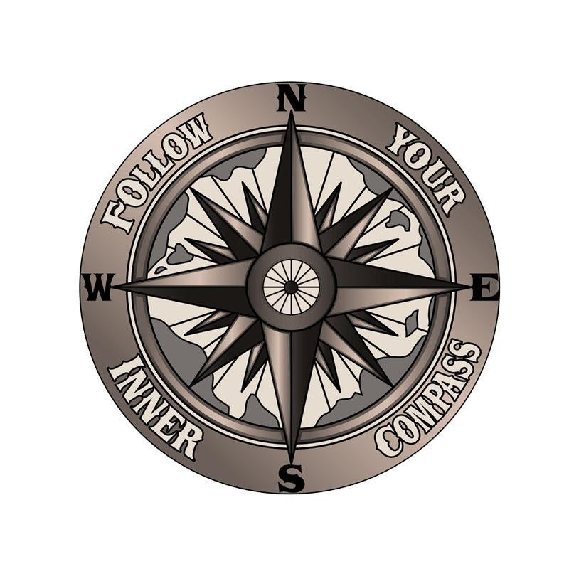 13CM*13CM Funny Follow your inner compass  High Quality Car Sticker 11-00172
