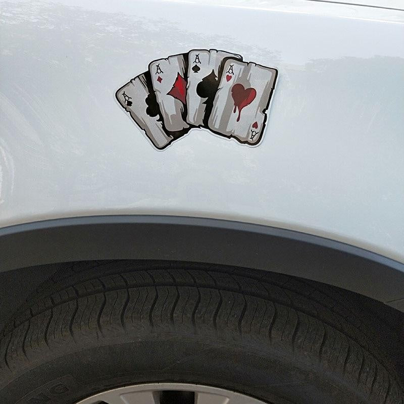 15.2CM*9.8CM  Cartoon Playing Cards A Decal  Motorcycle Car Sticker  11-00780