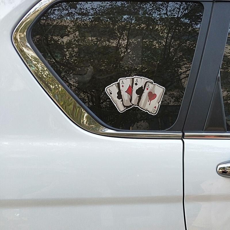 15.2CM*9.8CM  Cartoon Playing Cards A Decal  Motorcycle Car Sticker  11-00780