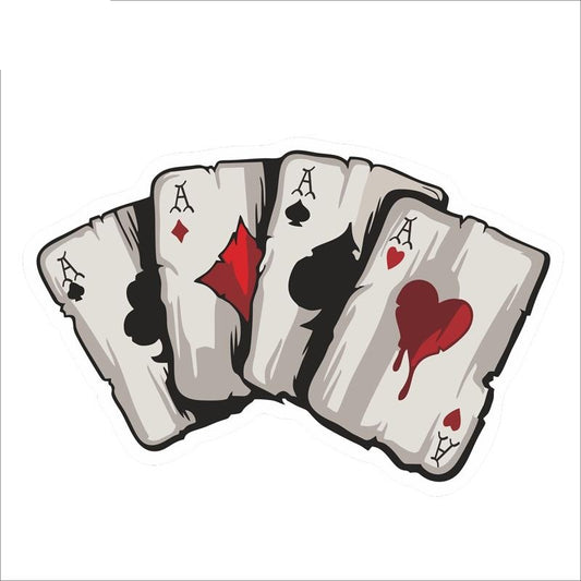 15.2CM*9.8CM  Cartoon Playing Cards A Decal  Motorcycle Car Sticker  11-00780