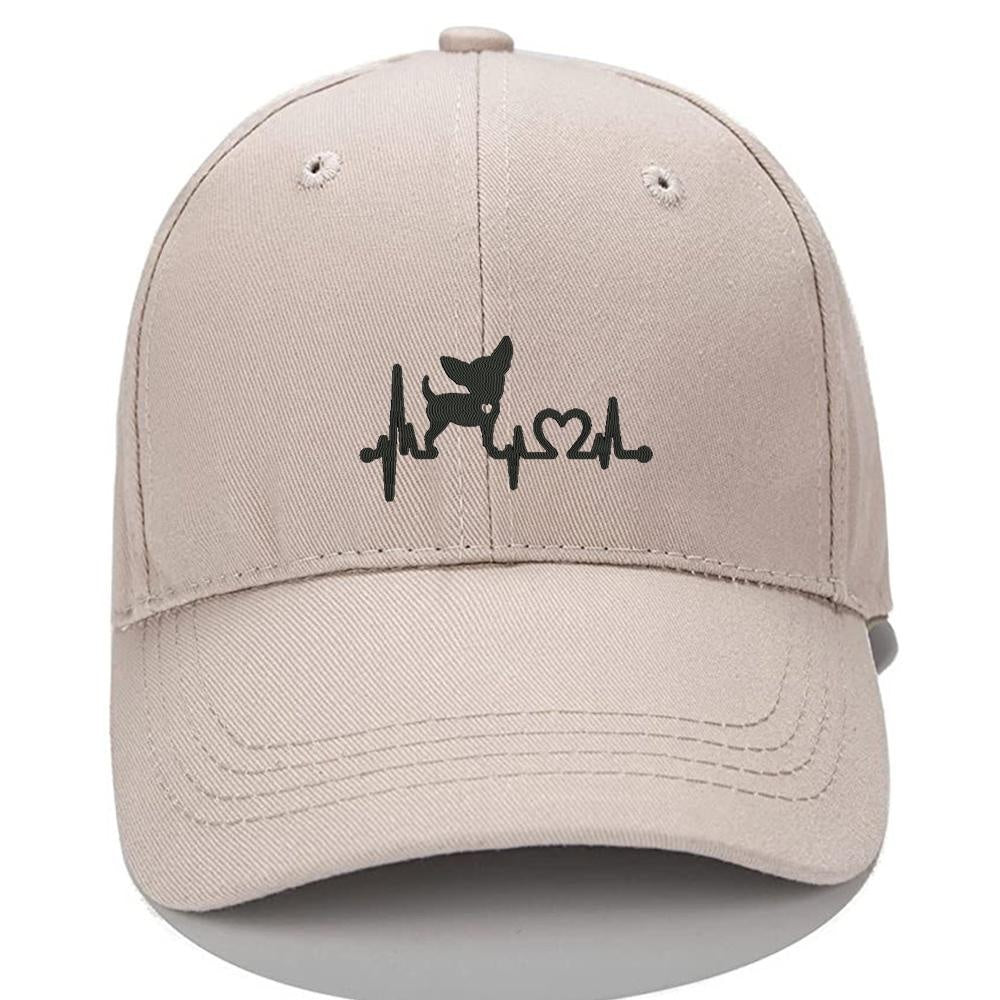 Chihuahua Dog Heartbeat Men Women Unisex Baseball Cap Classic Low Profile Adjustable Strapback Baseball Cap Dad-Hat