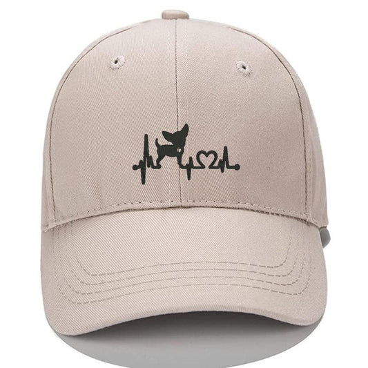 Chihuahua Dog Heartbeat Men Women Unisex Baseball Cap Classic Low Profile Adjustable Strapback Baseball Cap Dad-Hat