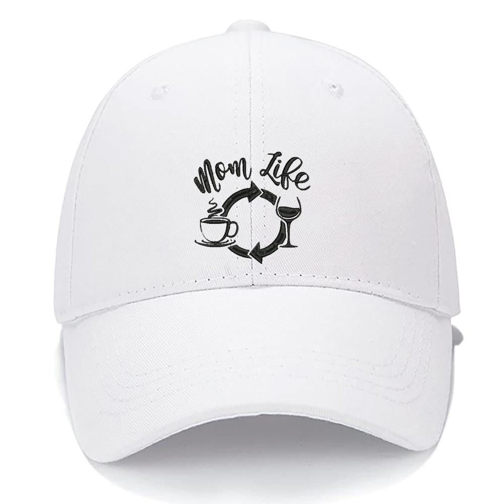 MOM LIFE Men Women Unisex Baseball Cap Classic Low Profile Adjustable Strapback Baseball Cap Dad-Hat