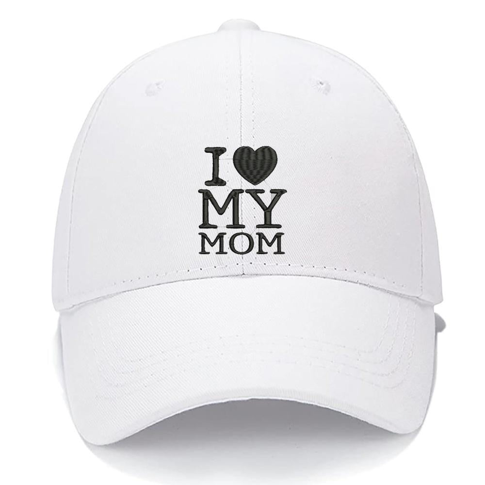 I LOVE MY MOM Men Women Unisex Baseball Cap Classic Low Profile Adjustable Strapback Baseball Cap Dad-Hat