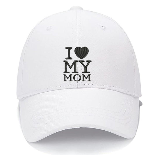 I LOVE MY MOM Men Women Unisex Baseball Cap Classic Low Profile Adjustable Strapback Baseball Cap Dad-Hat